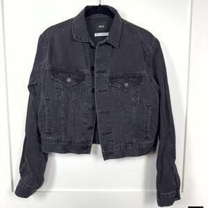 BDG UO Black 100% Cotton Jean Denim Jacket Black Button Detail Size XS
